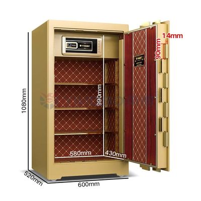 H1080mm صندوق امن تجاری درجه بانکی قفل اثر انگشت بیومتریک