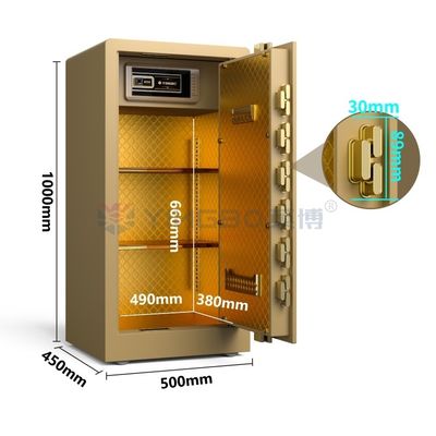 امنیت داخلی اثر انگشت قفل بیومتریک گاوصندوق H1000mm YB/RS-100 طلای