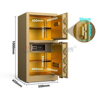 اثر انگشت قفل دیجیتال خانه صندوق امن H1000mm طلا YB/RS-100D