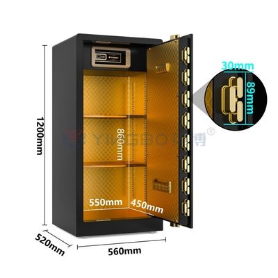 H47in. قفل اثر انگشت هوشمند خانه صندوق امن دوگانه هشدار YB/RS-120 سیاه