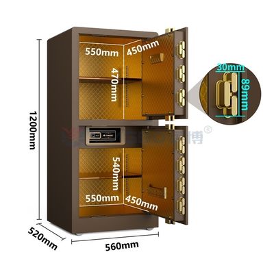 95 کیلوگرم خانه هوشمند امن اثر انگشت قفل درب دوگانه YB/RS-120D قهوه