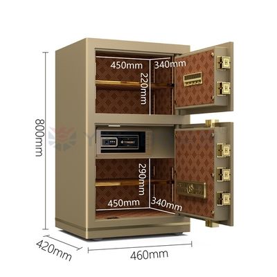 درب دوگانه 46 کیلوگرم صندوق امن لوکس دفتر آژیر دوگانه YB/N7-80D