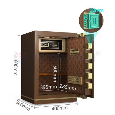 زنگ دوگانه فولاد جامد صندوق امن دفتر قفل الکترونیک برای امنیت H600mm