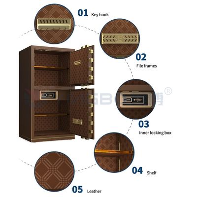 قفل الکترونیک دو درب صندوق امن دفتر آلارم دوگانه YB/N7-120D