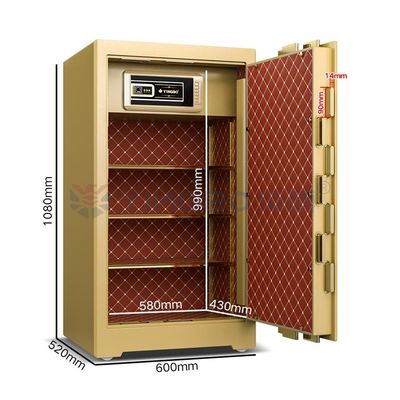 YB/ZY-100 آلیاژ روی دستگیره جعبه امن تجاری با 4 راه باز