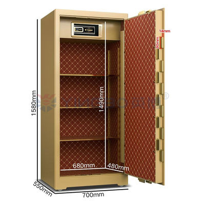 H1580mm جعبه امن اثر انگشت با پیچ های دو ردیف ثبت شده و دستگیره آلیاژ روی