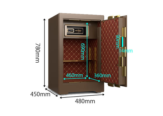 Solid Steel Commercial Safe Box Semiconductor Fingerprint Biometric Zinc Alloy Handle