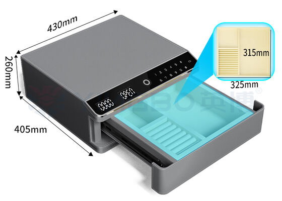 جعبه گوهری پوشانده با چرم با آژیر دوگانه و باز شدن خودکار، یک لایه