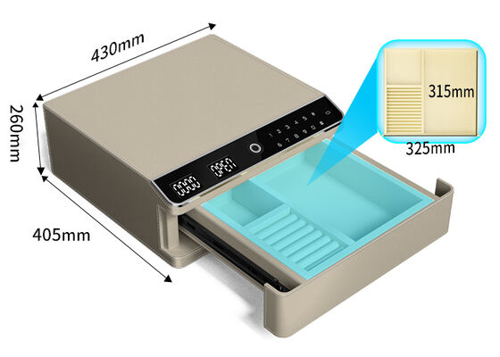 گاوصندوق جواهرات بسته شده با یک لایه با قفل بیومتریک و بدن فولادی