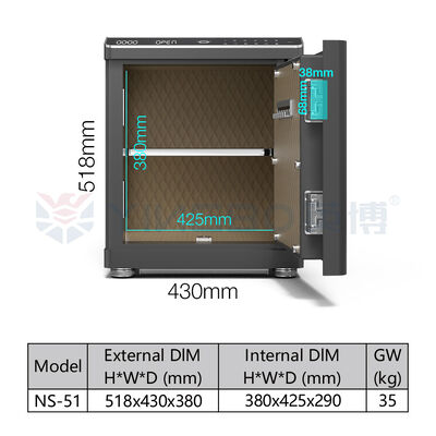صندوق گاوصندوق هوشمند فولادی با قفل بیومتریک کشو فعال شونده با حرکت و هشدار دوگانه